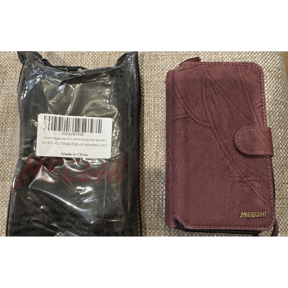 Asuwish Phone Case for Samsung Galaxy A71 5G Zipper Wallet Case Wine